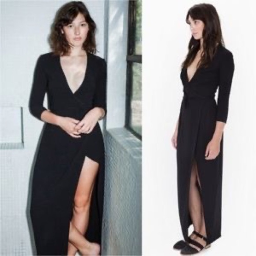 American Apparel Juilliard Crepe Wrap Dress